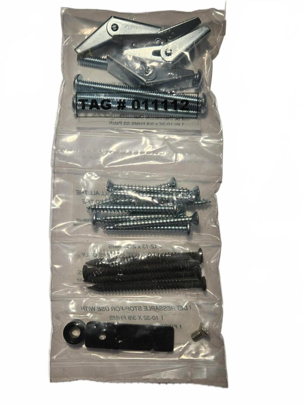 GCX Wall Channel Standard and Seismic Hardware Pack Tag # 011112